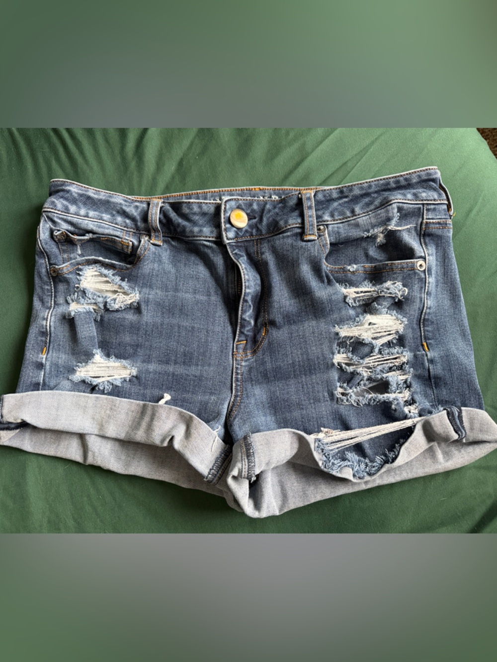 American Eagle Outfitters Distressed Denim Shorts - Blue